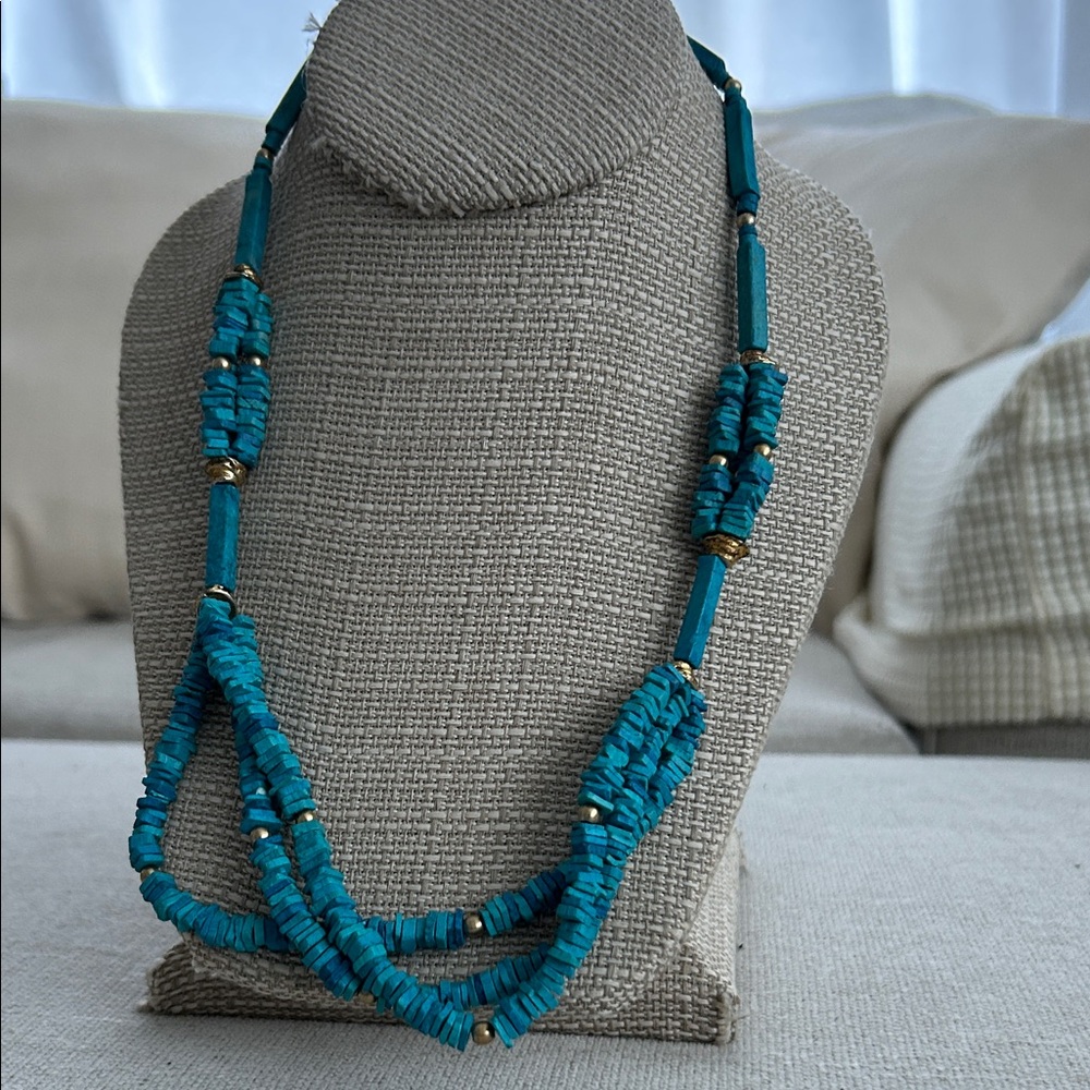 Turquoise Stacked Stone Beaded Necklace